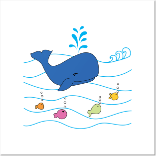 whale and friends Posters and Art